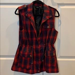 Blu Pepper Plaid Utility Vest